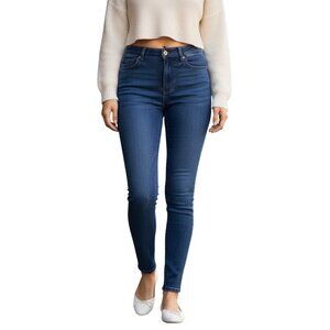 Fashion Nova Juniors 13 Blue High Rise Skinny Stretch Jeans Y2K Denim Trendy Fit